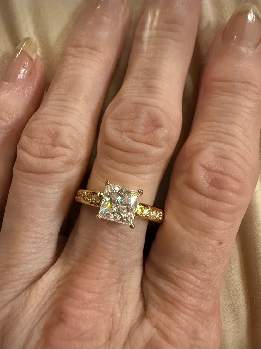 18k g 925 Sterling Silver Princess Cut 1.5 CT GRA CERTIFIED Moissanite Diamond